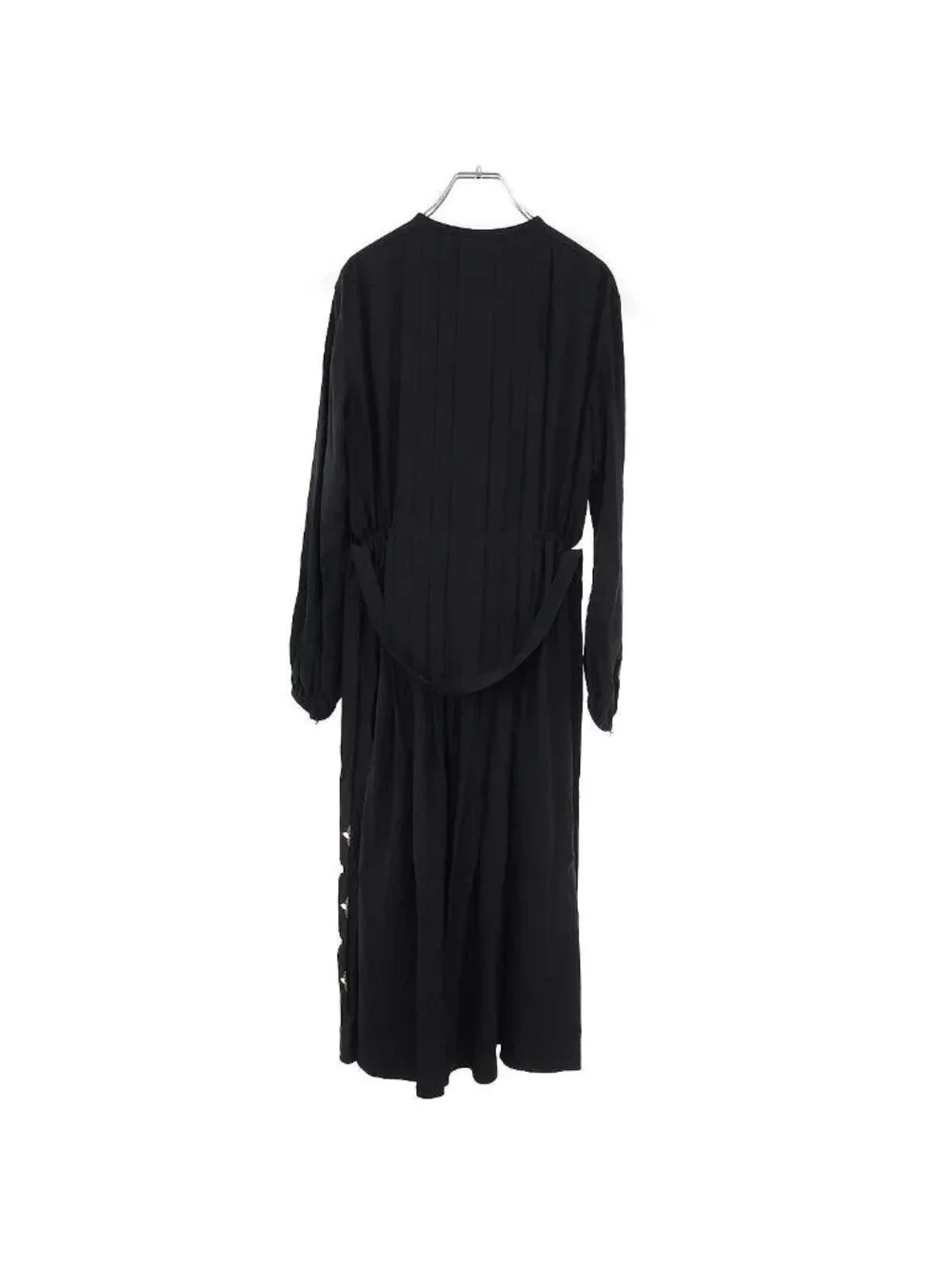 Louis Vuitton Monogram Accent Pleated Dress Black 36